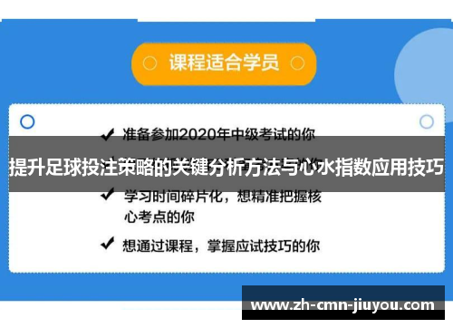提升足球投注策略的关键分析方法与心水指数应用技巧